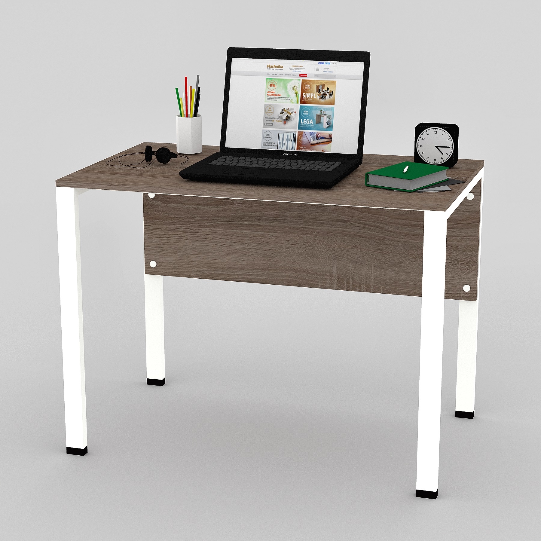 МП 16 Стіл офісний Flashnika Loft МП-16+царга - Зображення 1