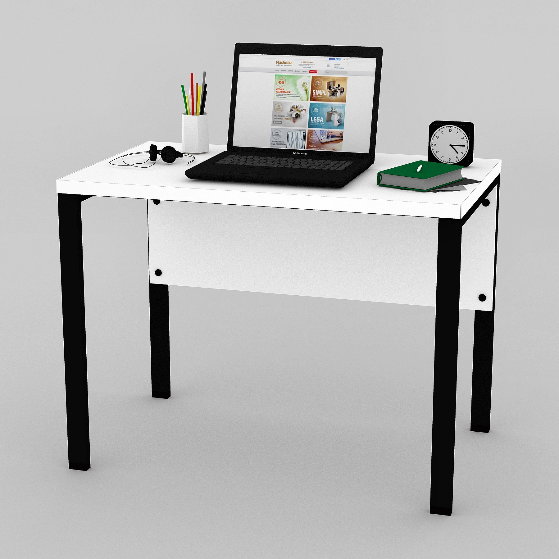 МП 32 Стіл офісний Flashnika Loft МП-32+царга - Зображення 1