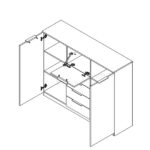 Комод Gerbor Воркспейс KOM2D4S1B - Зображення 2
